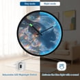 thumbnail image 5 of Indoor 12' Voice-Activated Luminous Decoration Wall Clock With LED Night Light Rainbow Color, 5 of 8
