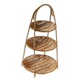 thumbnail image 1 of Rongfmy 3 Tier Multifunctional Weaving Basket Rack Cosmetic Rack Vegetable Storage Stand Round, 1 of 9