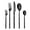 Black, variant on Spoons and Forks Set, Cutlery Set Solid Round Handle Knife Fork and Spoon 5 Pcs Hotel High-Grade Innovation Cutlery