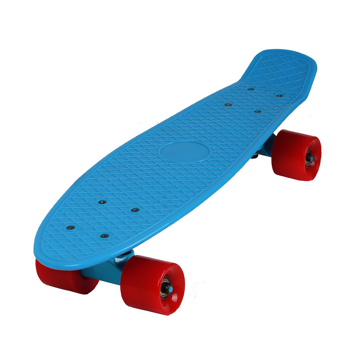 Retro Style 22" Plastic Skateboard Blue