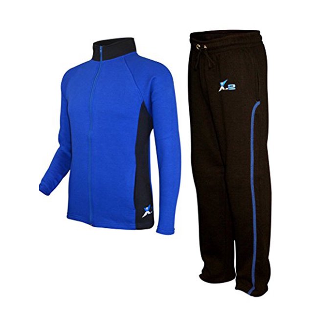 X-2 Mens Athletic Activewear Full Zip Fleece Color Tracksuit Jogging Sweatsuit