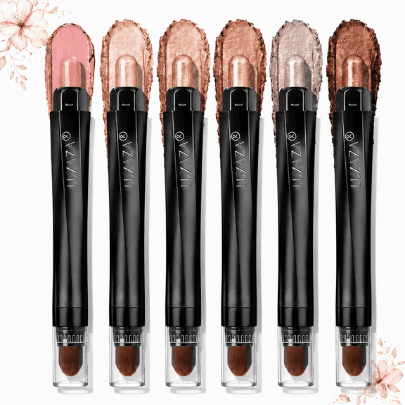 LUXAZA PRO Neutral Eyeshadow Stick Makeup 6PCS Set, Brown Nude Metallic Shimmer Matte Cream Eye Shadow Palette Eyeliner Brightener Pencil Crayon, Halloween Makeup - BROWN CANYON