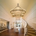 thumbnail image 3 of 60'' Extra Large Wagon Wheel Chandelier 2 Tier 54-Light Farmhouse Pendant Light Fixture Round  Hanging Lighting for High Ceiling, 3 of 10