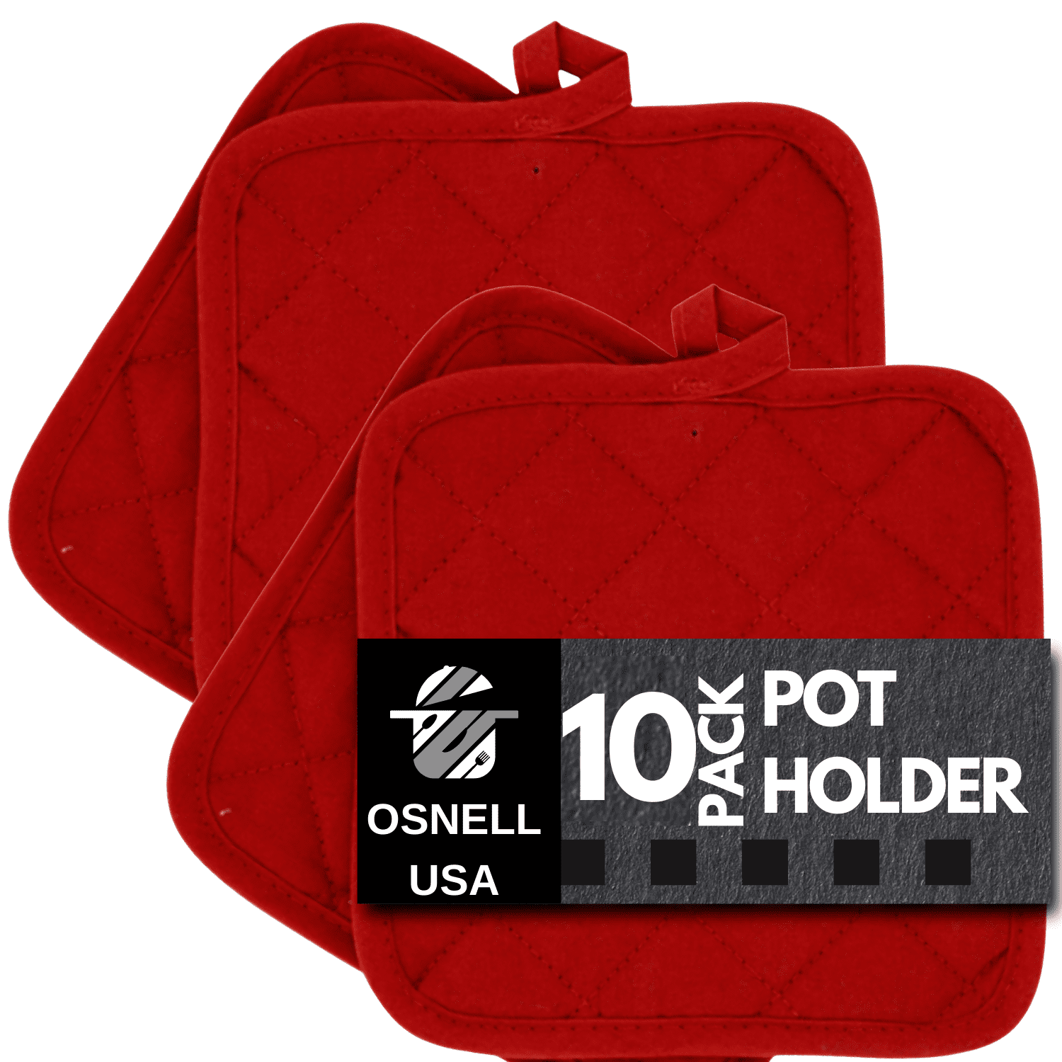 Pot Holders 2ct. Color Variety Pack Home Cotton Kitchen Cooking Chef