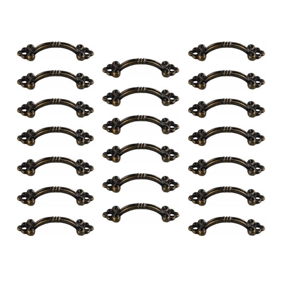 20pcs Vintage Style Bail Drawer Pull 1.5" Hole Distance Drop Swing Handles Dresser Pulls Cabinet Knob Antique Bronze Bail Pull