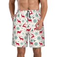 thumbnail image 1 of Balery Vintage Christmas Reindeer Traje de Baño Estilo Hawaiano para Hombre, Shorts de Secado Rápido con Bolsillos-Small, 1 of 6