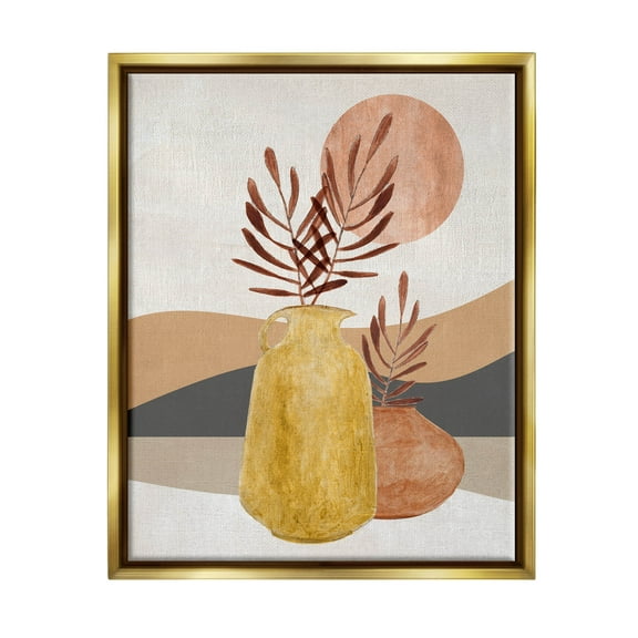 Boho Desert Plant Botanicals Botanical & Floral Graphic Art Metallic Gold Framed Art Print Wall Art