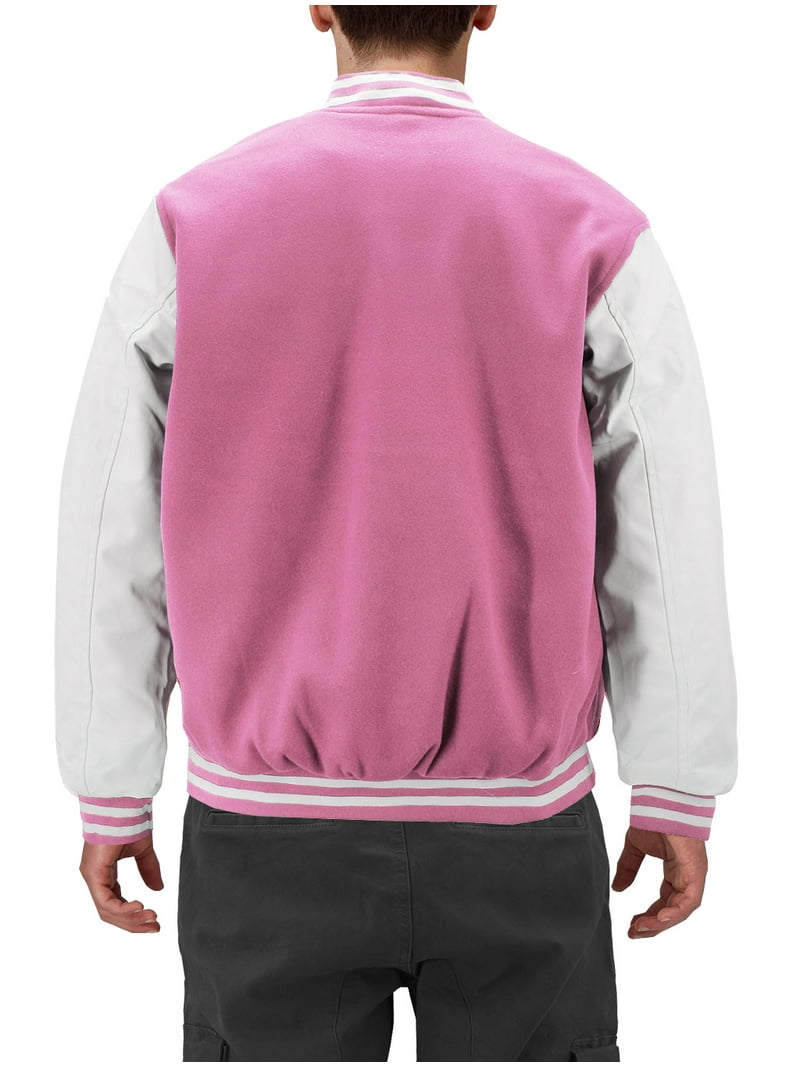 Men's Classic Two Tone Snap Button College Sports Letterman