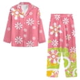 thumbnail image 2 of DISNIMO Daisy Print Women Pajama Sets Long Sleeve Sleepwear with Long Pants 2 Piece Lounge Set with Pockets Button Down Loungewear Nightwear, S, 2 of 7