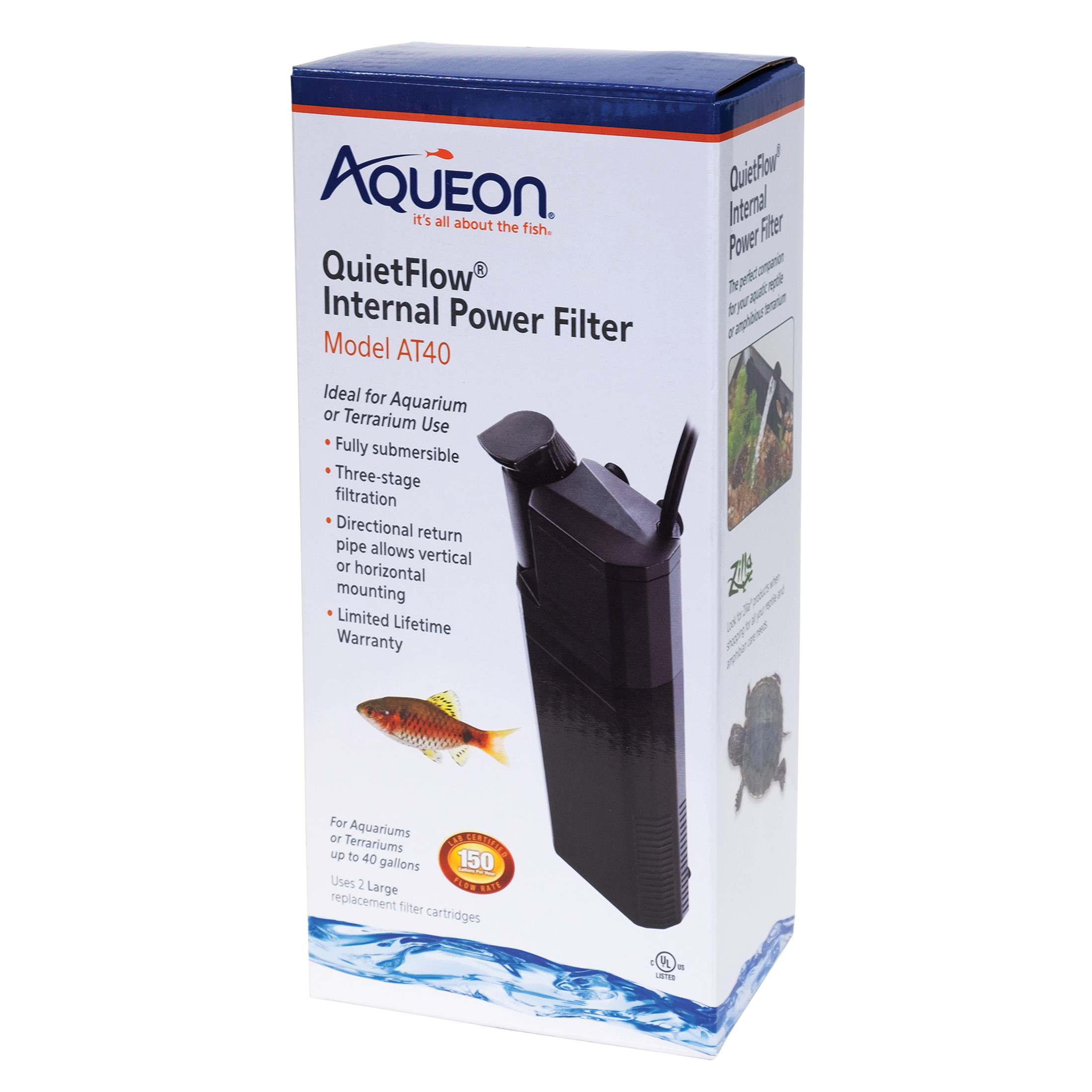 Aqueon Submersible Internal Aquarium Filter, 40 Gallons photo 1