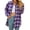 Purple, variant on Plaid Flannel Shirts for Women Oversized Long Sleeve Button Down Shirts Blouses Tops