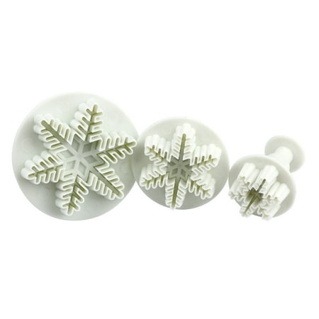 

xinqinghao 3pcs plunger cookies mould tools decorating fondant snowflake cake cutters kitchenï¼dining bar white