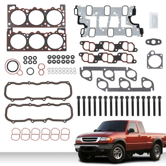 PIT66 Head Gasket Set Bolts Fit for Ford Aerostar 4.0L 1997,Fit Ford Explorer 4.0L 1997-2000,Fit Ford Ranger 4.0L 1997-2000,Fit Mazda B4000 4.0L 1997-2000 HS9081PT-1 ES72794
