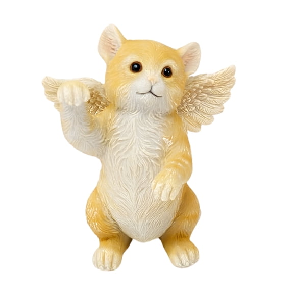 Gentle Friends Nimbus Cat Figurine - Hand-Painted Resin Angel Kitty Statue with Wings for Cat Lovers, Kitten Shelf Decor for Pet Loss Memorial, Remembrance Altar, Sympathy Bereavement or Holiday Gift