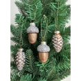 thumbnail image 2 of Piñas de cristal y bellotas para árbol de Navidad, adornos de cristal para árbol de Navidad, juego de juguetes pequeños para árbol de Navidad, piñas, decoración de Año Nuevo, Navidad2024, 2 of 5