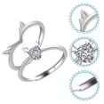 thumbnail image 4 of 1 par de anillos de pareja con astas, anillos de apertura ajustable, regalo de San Valentín, 4 of 7