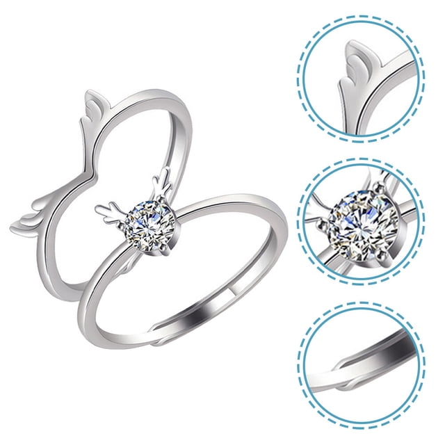 HEALEEP 1Par Anillos Para Ajustables En Con De Para De San Valentín