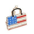 thumbnail image 4 of WHAMVOX Rhinestone Keyring American National Flag Keychain Purse Bag Pendant Decoration Creative Gift, 4 of 8