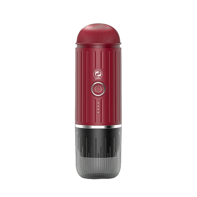 yeacher Compact USB-C Rechargeable Portable Espresso Maker with Wireless Heating - Red, 7500mAh Battery for Outdoor & Travel Use