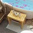 thumbnail image 5 of SogesPower Bathroom Bench Bamboo Wood Stool Non-Slip Waterproof Shower Seat with Storage Shelf, 5 of 7