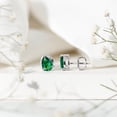 thumbnail image 4 of Rosec Jewels Pear Shape Created Emerald Solitaire Stud Earrings (5X7 mm, 1.4 CT), 14K White Gold, 4 of 8