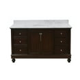 thumbnail image 4 of Bella 60" Single Bathroom Vanity with Chocolate Cabinet and Carrara Marble Top, 4 of 6