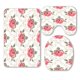 thumbnail image 1 of ABPHQTO Pink Roses Curly White Retro Juego de alfombras de baño de 3 piezas Alfombra de baño Contour Mat y cubierta de tapa de inodoro, 1 of 2