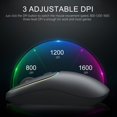 thumbnail image 3 of CHUANK 2.4G Wireless Mouse   USB Optical Mouse with Backlit LED Lights  3 Adjustable DPI Levels  4 Buttons  Rechargeable Slim Silent Computer Mouse for PC  Laptop  Computer  MacBook - Bla, 3 of 9