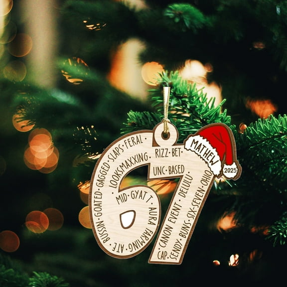 WKSCLPAI 67 Christmas Ornament, Funny 67 Small Acrylic Decorations for Christmas Tree, 67 Ginger_bread Ornaments, 67 Christmas Wrapping Paper Decor Ornaments Birthday Gifts, #V