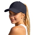 thumbnail image 2 of Qicasul Women's Breathable Mesh Baseball Cap with Ponytail Hole,Outdoor Sports Sun Protection Hiking Golf Hat Navy, 2 of 7