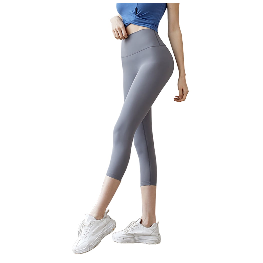 Women Gym Leggings High Waist Stretchy Yoga Capri Leggings Workout Leggings