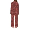 thumbnail image 3 of joogoo Pajamas Set for Women Red Rose Flower Long Sleeve Pjs Loungewear L, 3 of 7
