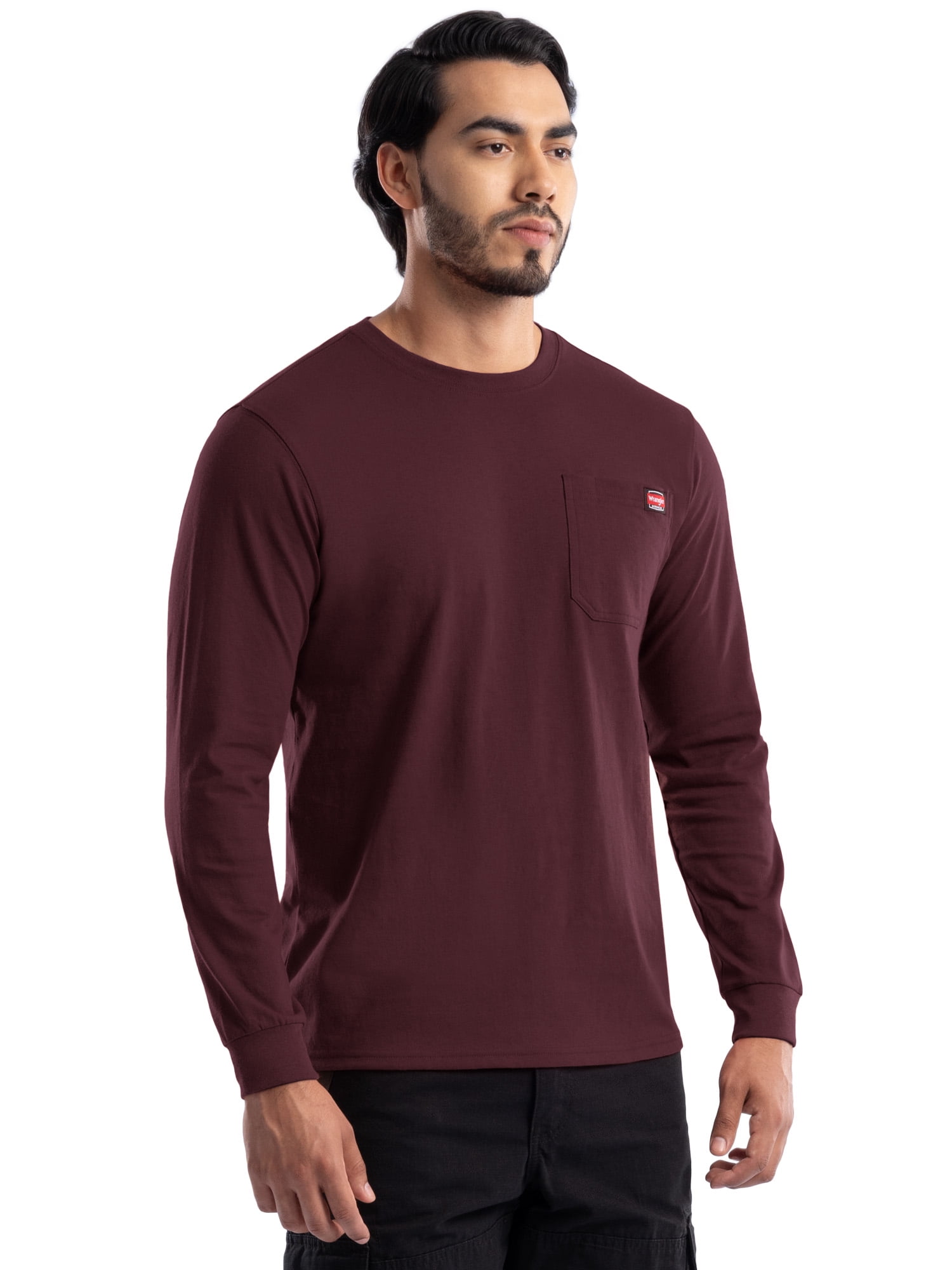 Wrangler Workwear Men's Long Sleeve Heavyweight Pocket T-Shirt, Size S-3XL (Men's and Big Men's)