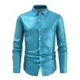 thumbnail image 3 of Shiny Metallic Shirt for Men Long Sleeve Button Down Collared Dress Shirt Stage Performance Dancewear Wedding Party, 3 of 6