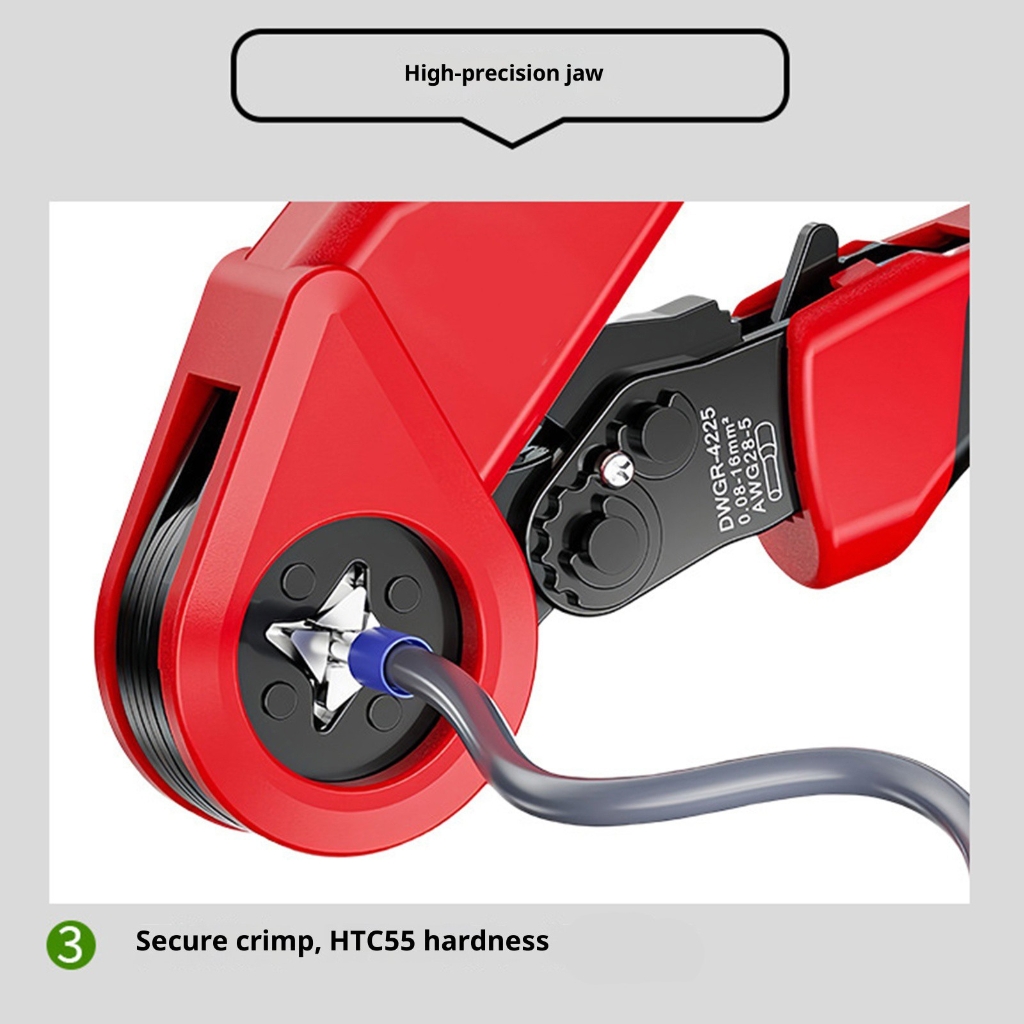 PatungKu Multipurpose Crimping Pliers Ferrule Sleeves Tubular Terminal Tool Adjustable Ratchet Wire Crimper Household Electrical
