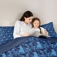 thumbnail image 5 of Feelyou Blue Bohemian Damask Twin Comforter Sets, Tribal Gothic Cat Bedding Set, 2pcs, 5 of 8