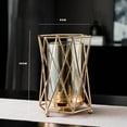 thumbnail image 1 of Flower Vase with Metal Stand Modern Geometry Desktop Vase for TV Cabinet Dining Table - Small, 1 of 6