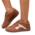 thumbnail image 3 of LTTVQM Women's Retro Sneakers Classic Casual Wide Width Running Workout Shoes Trendy Comfortable Non Slip Tennis Walking Footwear Brown 38(US-7), 3 of 5