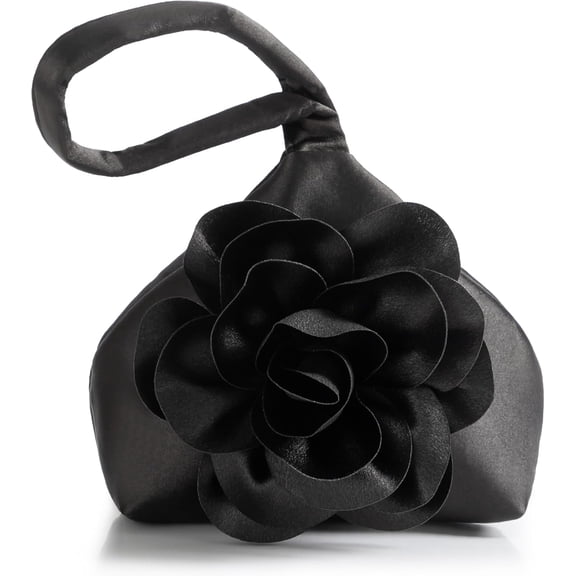 Clutch Purses for Women - Evening Bags Flower Satin Handbag Classy Wristlet Purse for Party Daily Wedding