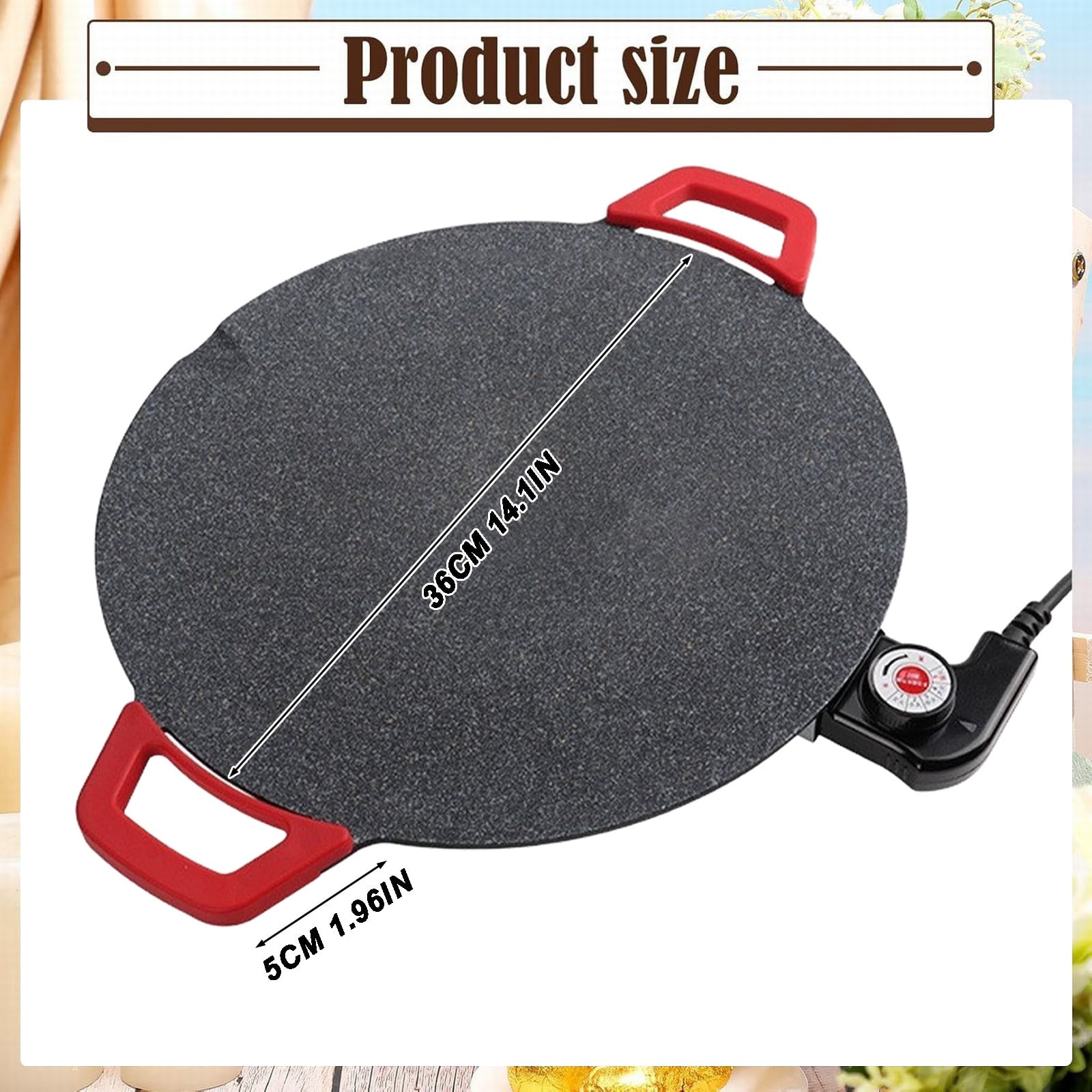 SeekLGT Comal Electrico Nonstick Electric Griddle Portable 110v Plancha Electrica para Cocinar Tortillas Pancakes and BBQ Indoor Use, 1 Grill