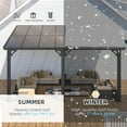 thumbnail image 6 of AECOJOY 10' x 14' Wall-Mounted Hardtop Gazebo Outdoor Aluminum Pergola with Adjustable Height ​for Garden, Patio, Backyard-​Gray, 6 of 7