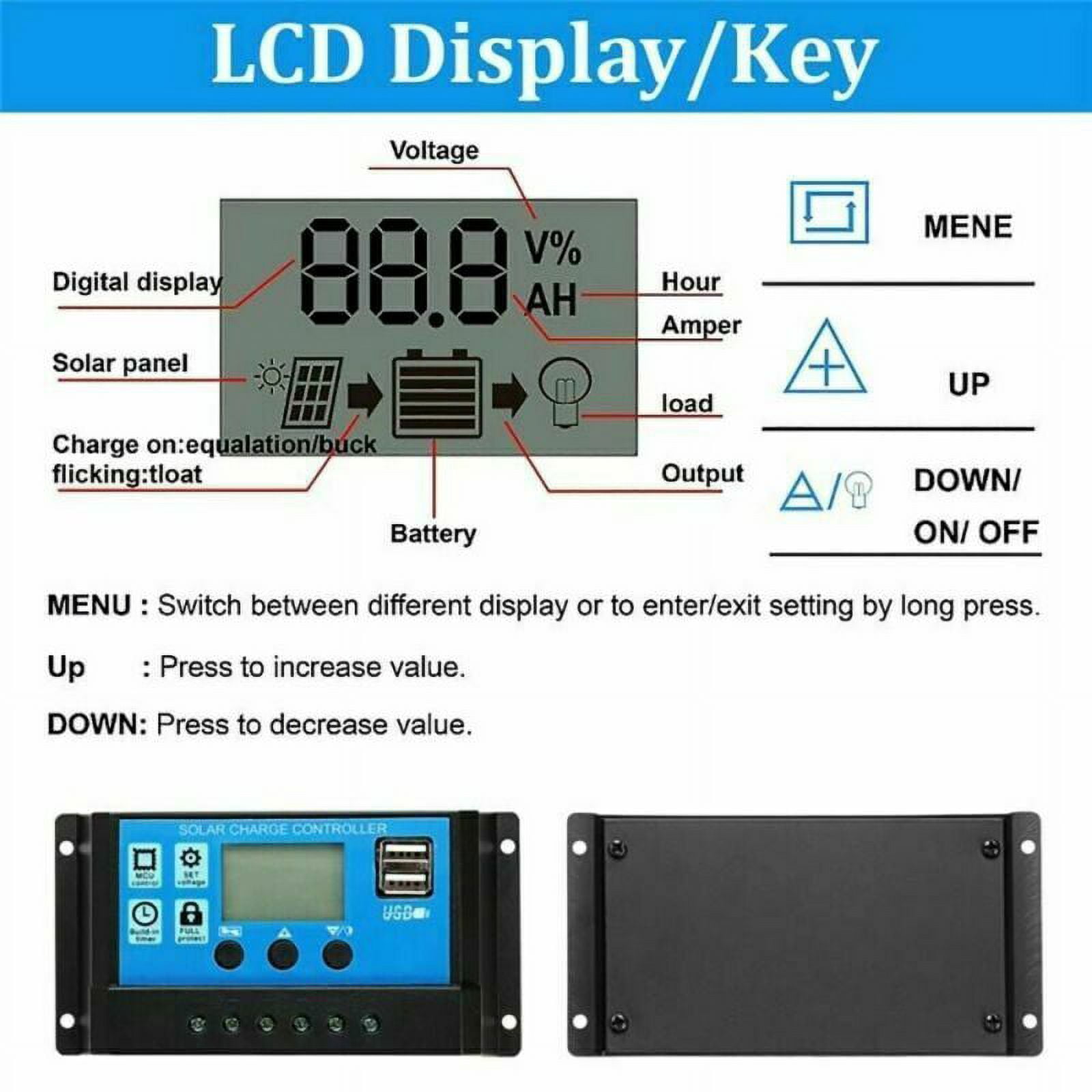 50W Solar Panel Kit 100A 12V Battery Charger Controller Caravan Boat Outdoor
