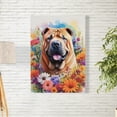 thumbnail image 2 of Welcome Spring Summer Chinese Shar-Pei Portrait Flower Blue Sky Vertical Matte Canvas Poster Dog Lover Wall Art Home Decor - 12001, 2 of 5
