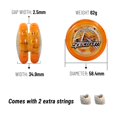 thumbnail image 4 of Yomega Spectrum - Light up Fireball Transaxle YoYo with LED Lights for Intermediate Advanced and Pro Level String Trick Play + Extra 2 Strings & 3 Month Warranty (Orange), 4 of 5