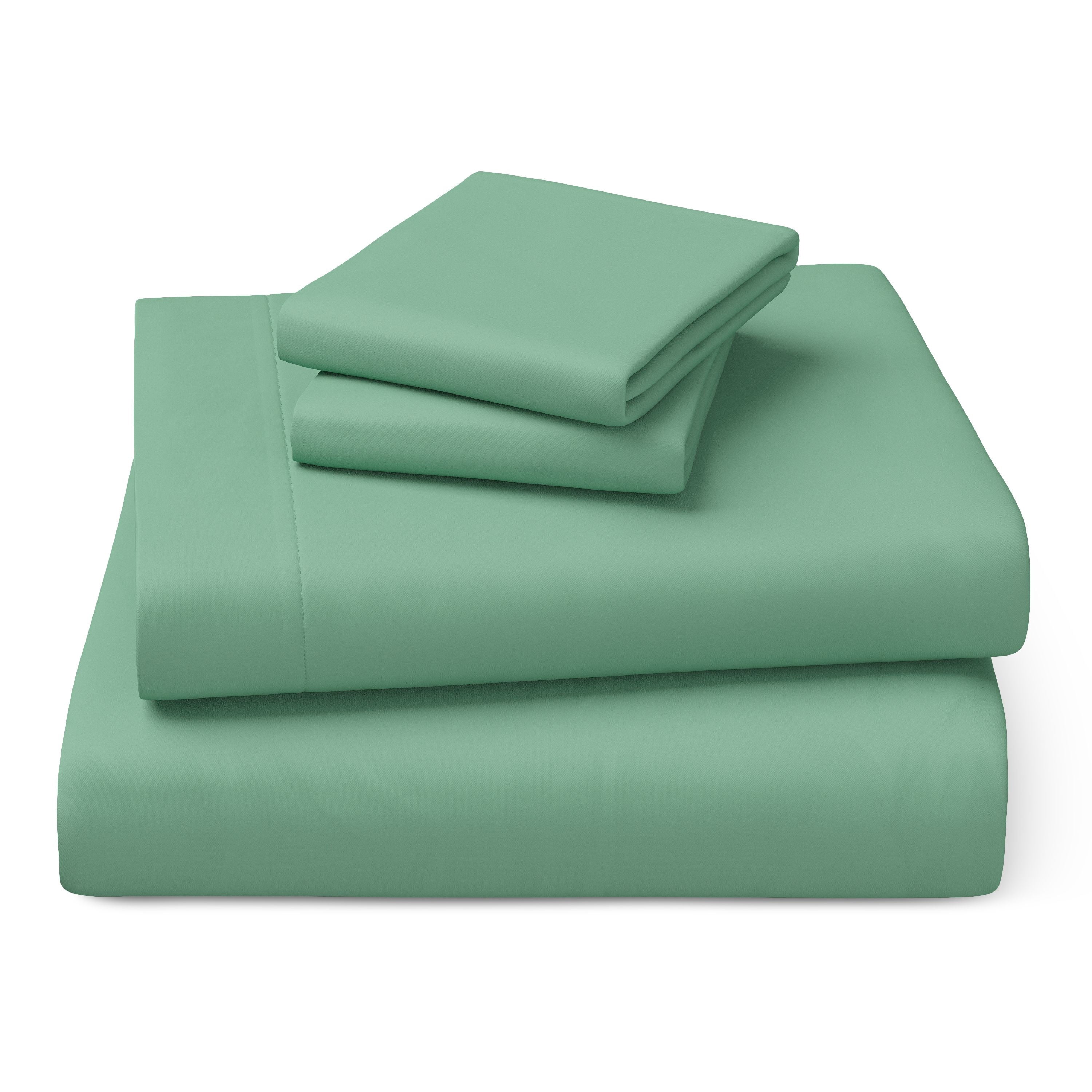 Mainstays Kids Microfiber Bed Sheet Set, Queen, Light Green, 4 Pieces