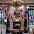 thumbnail image 4 of 26Pcs Patriotic Decorations 4th of July Decor - LOVE USA Banner Red White Blue Paper Fans Star Streamer Pom Poms Hanging Swirls for Veterans day,Labor Day,Presidents Day,Flag Day, 4 of 6