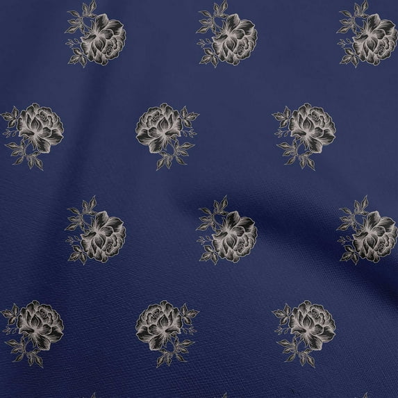 oneOone Silk Tabby Beige Fabric Floral Sewing Fabric By The Yard Printed Diy Clothing Sewing Supplies 42 Inch Wide