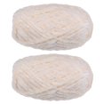 thumbnail image 1 of 2 Ovillos Terciopelo Hilo Chenille Hilo 2x100g/7.1oz 174 Yardas Total Longitud #6 Súper Voluminoso Poliéster Suave Manta Hilo para Tejer Tejer Bolsa Bufanda, Perla Unique Bargains hilo, 1 of 7