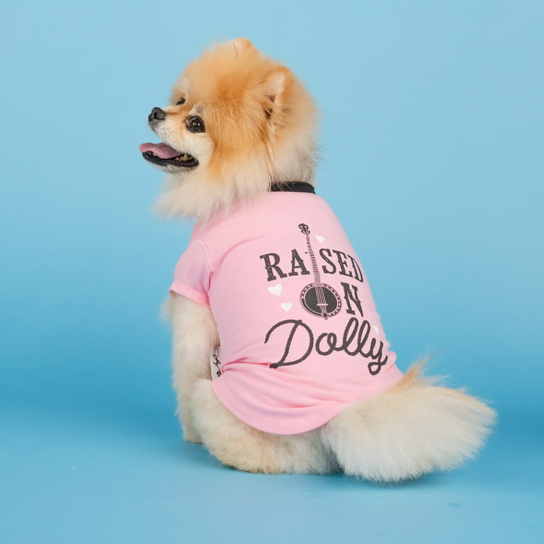Doggy Parton Dog Clothes Raised on Dolly Pet T Shirt Pink Large Walmart