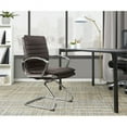 thumbnail image 2 of Office Star Chaise en Faux Cuir pour Invités, Espresso avec Base Chromée, 2 of 6